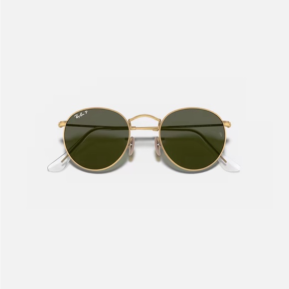 Ray-Ban Gold Frame Sunglasses with Green Lenses main image 7